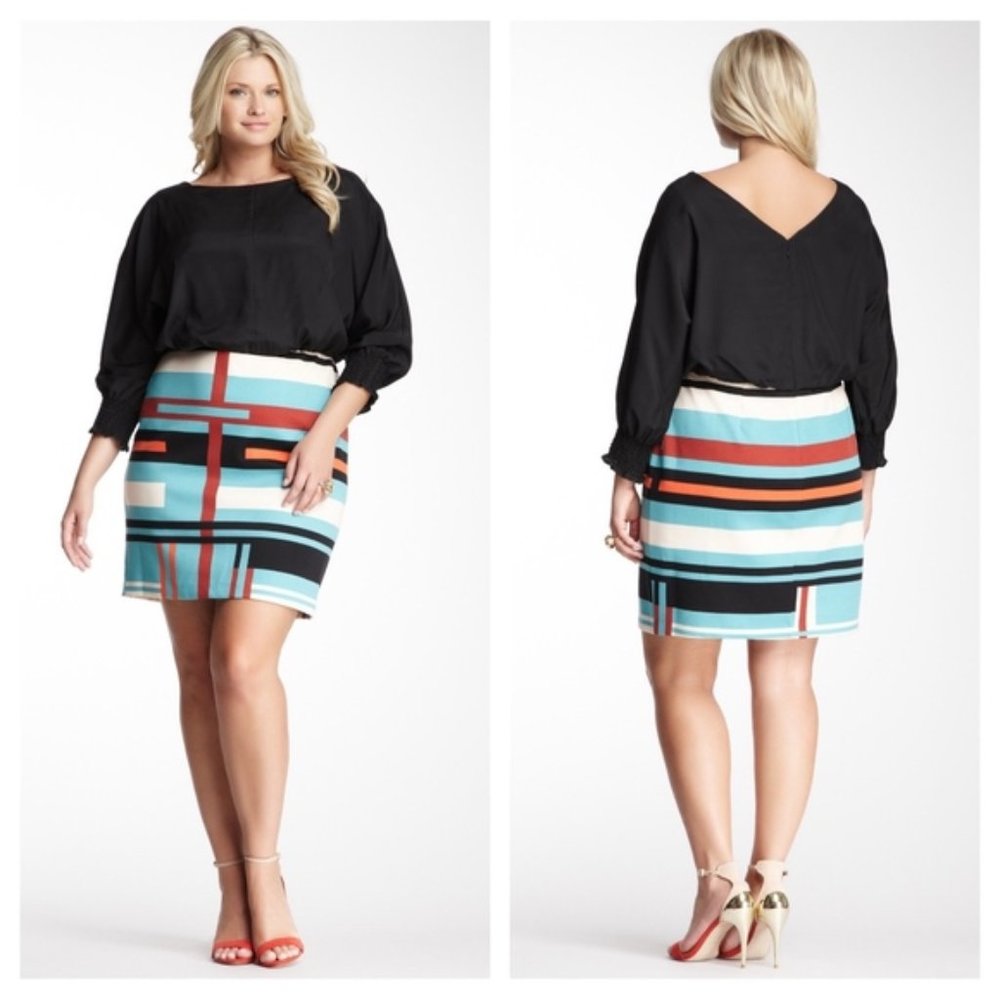 Jessica Simpson Dolman Sleeve Twofer Striped Dress